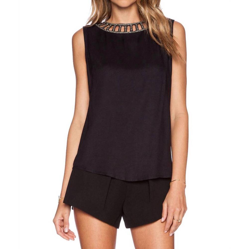 NEW MLV luna beaded top in black